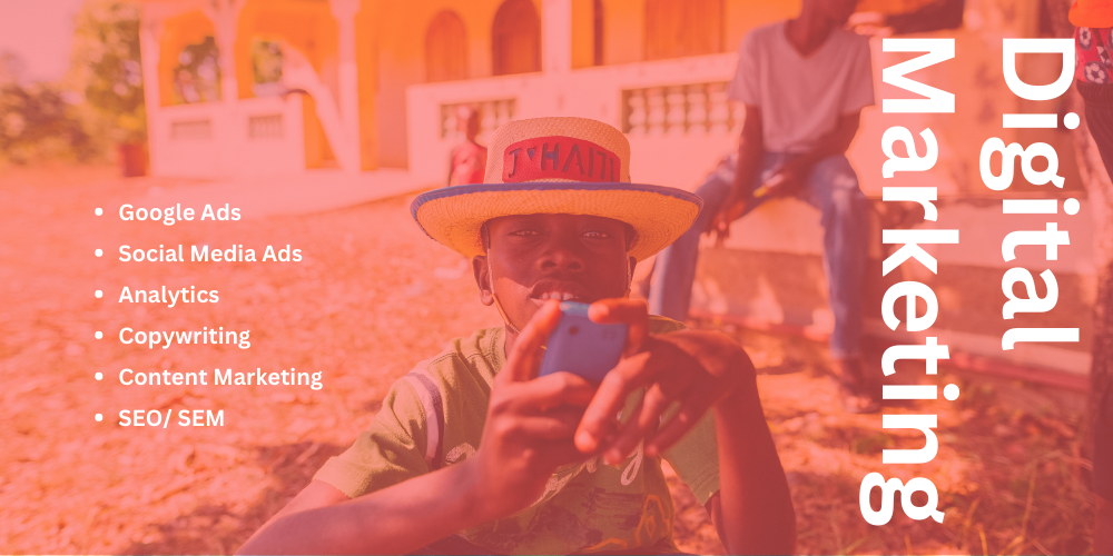 Rural youngster holding a smartphone in his hand